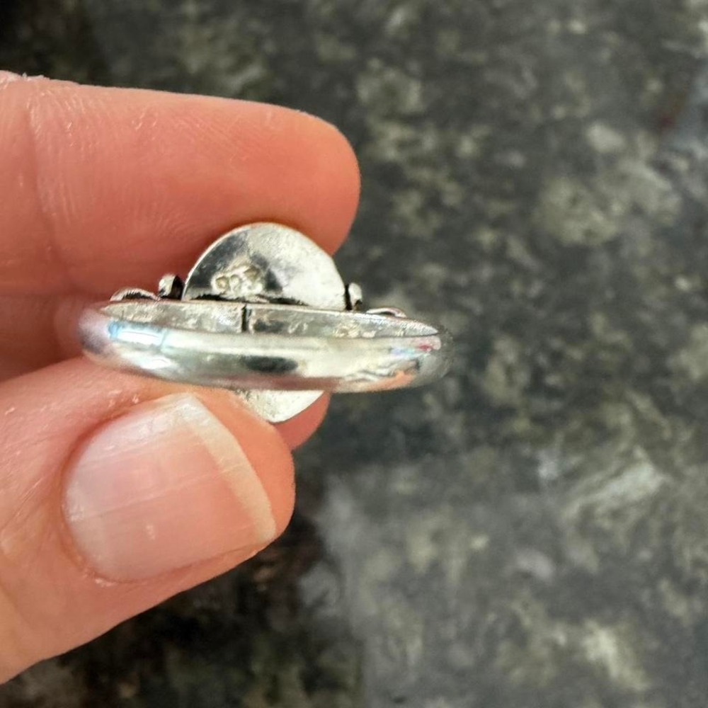 Handcrafted silver plated tigers eye ring size 8 - Picture 4 of 4